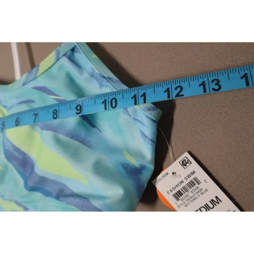 Ideology‎ Big Girls Brushstroke Bikini, Sleeveless 2 Pc Swimsuit - Blue - Size M